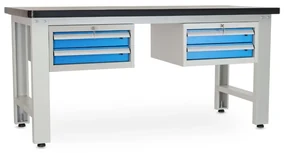 Dielenský stôl Solid MDF-22, 180 cm, 2 závesné boxy, čierna