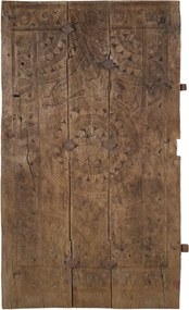 unikátní dekorativní dveře Grimaud z recyklovaného hnědého dřeva Nature – 80*7*143 cm