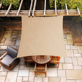 Blumfeldt Štvorcová slnečná clona, 5 x 5 m, s upevňovacími okami, polyester, priedušná