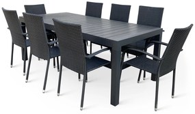 Záhradný jedálenský set Grande Pasto + 8x ratanová stolička Paris