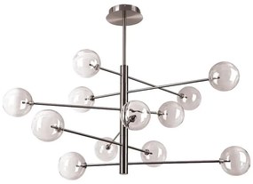 Ideal Lux - LED Luster na tyči EQUINOXE 12xG4/2W/230V pr. 128,1 cm chróm/dymová