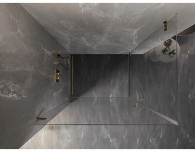 Mexen Lunar-B Duo, výklopný sprchový kút 90 x 80 cm, 8mm číre sklo, zlatý profil, 832-090L-080P-50-00
