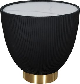 Konferenčný stolík Modig 47 cm eko koža zlatý/čierny