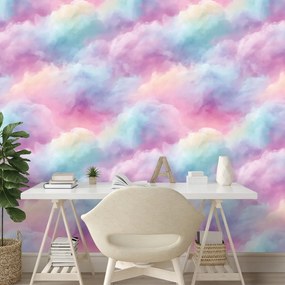 Tapeta pastelové dúhové oblaky