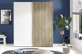 Šatníková skriňa Berno, 170 cm, biela/dub