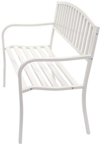 Záhradná lavička F43 2-miestna - práškovaná oceľ, 128 cm - Biela