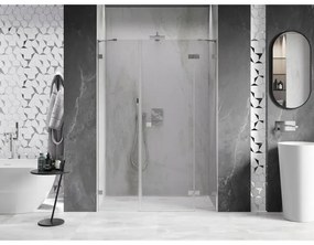 Mexen Lunar, pravé otočné sprchové dvere 130 cm, 8mm číre sklo, oceľový profil, 834S-130-050-97-00-P