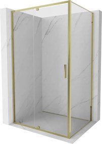 Mexen Exo, výklopný sprchový kút 155 x 85 cm, číre sklo, zlatá, 819-155-085-50-00