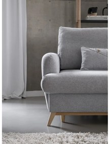 Svetlosivá rozkladacia/s úložným priestorom rohová pohovka (pravý roh/s leňoškou) Scandic Lagom – Miuform