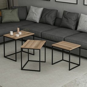 Odkladací stolík Evia Walnut, 3 ks