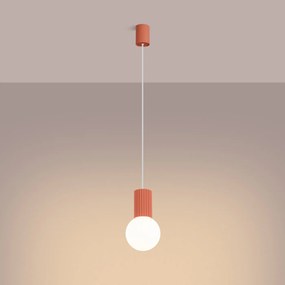 Závesné svietidlo Halo, 1x biele sklenené tienidlo, p