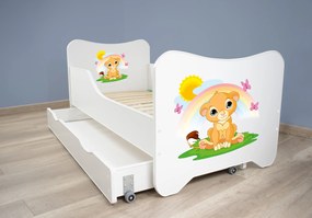 TOP BEDS Detská posteľ Happy Kitty 140x70 Leví Kráľ so zásuvkou