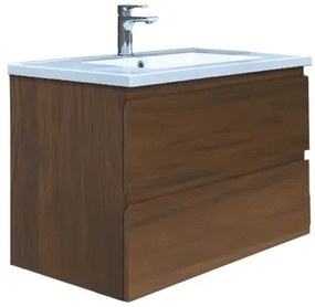 Kúpeľňová skrinka s umývadlom SAT B-Way 79x50x45 cm matný orech BWAY280NUTU, 1 ks