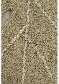 Kaki prateľný ručne tkaný bavlnený detský koberec 120x180 cm Monstera Olive – Lorena Canals