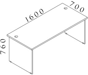 Stôl Visio LUX 160 x 70 cm, orech