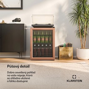 Klarstein Beersafe chladiaci nápojový box so sklom | 64 x 48 cm | 60 l | 85 W | medená/čierna