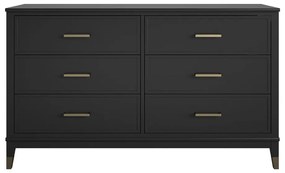 Čierna komoda CosmoLiving by Cosmopolitan Westerleigh, 144 x 85 cm