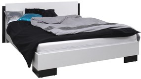 Manželská posteľ 160x200 cm Laurenia (biela + čierna) (s roštom). Akcia -18%. Vlastná spoľahlivá doprava až k Vám domov. 1123859