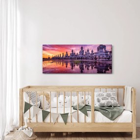 Obraz - Budhovia v západe slnka (120x50 cm)
