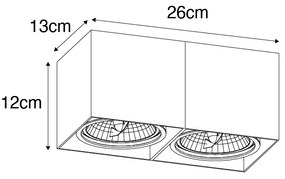 Inteligentný reflektor čierny obdĺžnikový 2-svetelný vrátane 2 Wifi GU10 111mm - Box