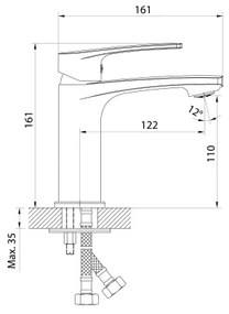 Samona - Umývadlová batéria KORANA 16 cm lesklý chróm