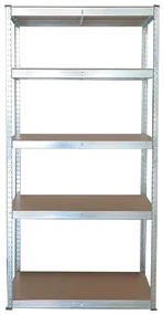 Pack 3x Stabil S, bezskrutkový kovový regál s HDF policou, 180x90x40 cm, 5 políc, 175kg na policu, zinok