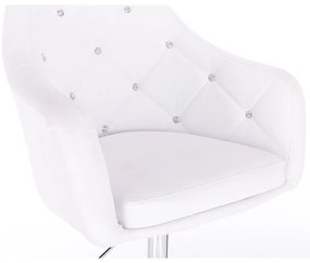 LuxuryForm DESIGN Kreslo ROMA na zlaté podstave s kolieskami - biele