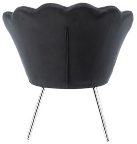 LuxuryForm DESIGN Kreslo FREY VELUR so striebornými nohami - čierne