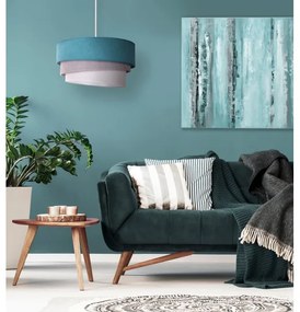 Duolla - Luster na lanku TRIO 1xE27/15W/230V pr. 45 cm tyrkysová/šedá/biela