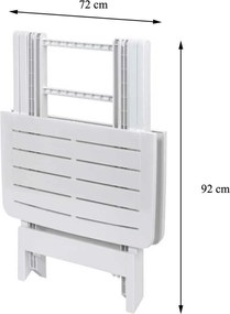 Rozkladací balkónový stôl PROGARDEN 79 cm biely