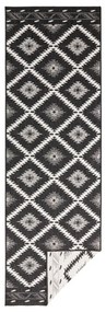 Čierno-krémový vonkajší koberec NORTHRUGS Malibu, 80 x 250 cm