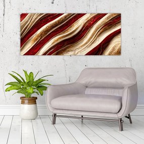 Obraz - Zlato - biela textúra (120x50 cm)