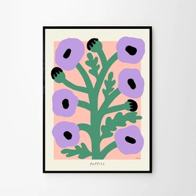 The Poster Club Plagát Purple Poppies by Madelen Möllard 50x70