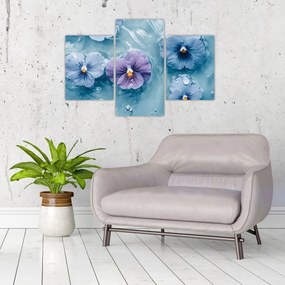 Obraz - Fialky vo vode (90x60 cm)