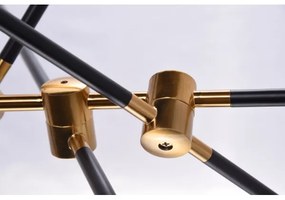 Azzardo AZ4700 - Luster na tyči SOLEN 6xG9/30W/230V čierna/zlatá