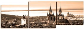 Obraz na plátne - Panoramatický pohľad na starú Prahu - panoráma 5256FD (90x30 cm)