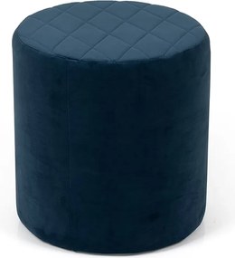 Noela Zamatový puf prešívaný CUBO modrý