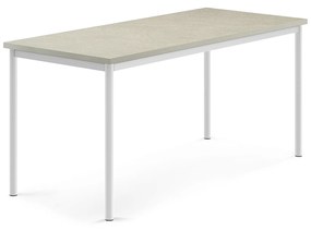 Stôl SONITUS, 1600x700x720 mm, linoleum - svetlošedá, biela
