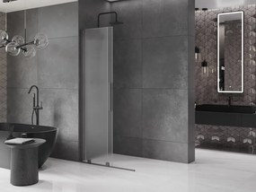 Mexen Velar L, posuvná sprchová zástena Walk-in 110 x 200 cm, 8mm sklo námraza, grafitová, 871-110-003-33-95