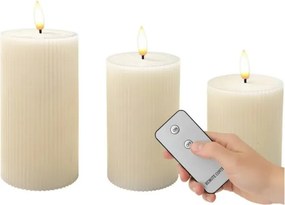 SADA 3x LED sviečok BRILLO LED/3xAAA krémová + diaľkové ovládanie