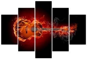 Obraz horiace gitara
