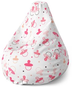 Sablio Sedací vak Pear Ružové cumlíky - 70 x 95 x 15 cm