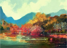 Sklenený obraz - Farby jesene (70x50 cm)