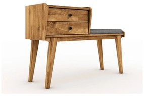 Lavica so zásuvkami z dubového dreva so svetlosivým sedákom Retro - The Beds
