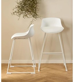 Biela barová stolička (výška sedadla 76 cm) Tina – Actona