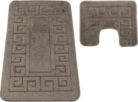 DY Kúpeľňová sada koberčekov s výrezom Montana Ethnic - tmavohnedá