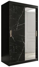 Skriňa Marmur T2 120 čierna/mramor čierna