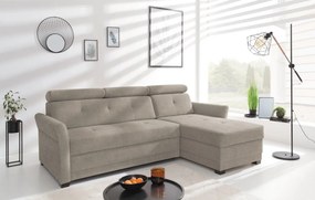 Rohová sedacia súprava Harris, hnedo-béžová taupe látka, pravý roh