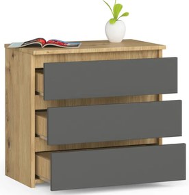 Nočný stolík CL3 3SZ CLP dub artisan / sivý