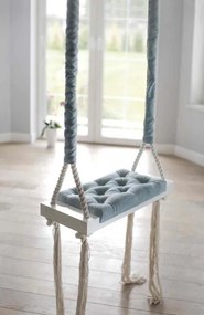 Vintage drevená hojdačka modrá 60/75 cm 75 cm